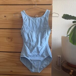 Capezio boatneck/tank light blue leotard - small